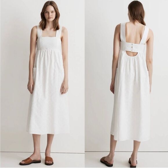 Madewell Dresses & Skirts - Madewell Cutout-Back Empire Midi Dress White Sz 10 NWT